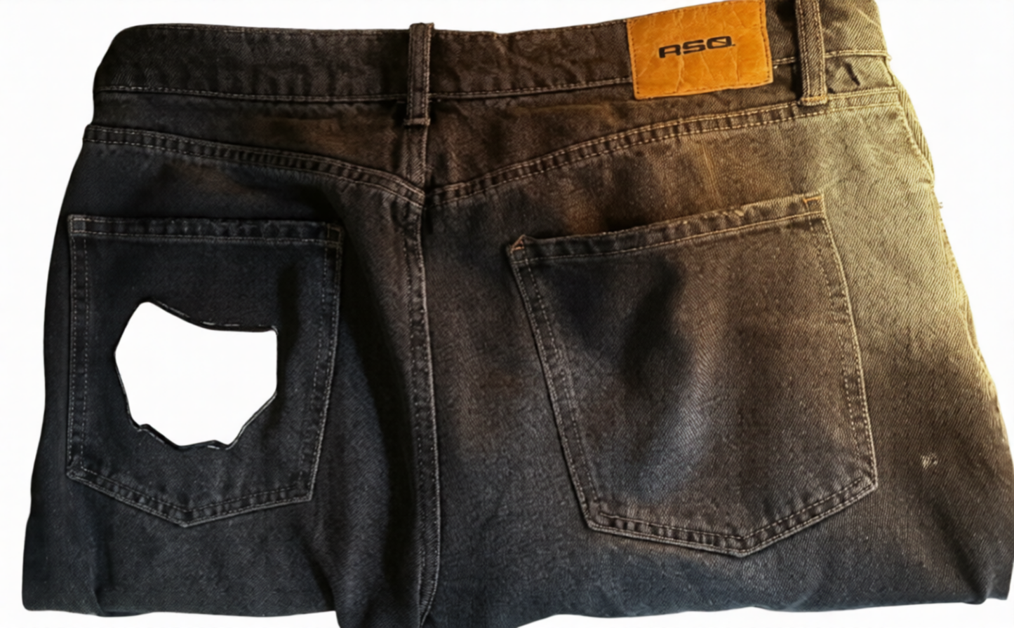 Wide Leg Loose Fit Jeans Brown/Black